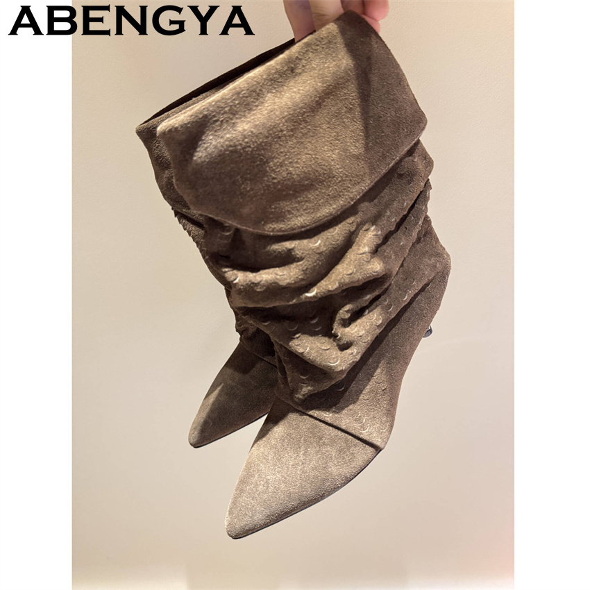 Women's Mid Calf Short Boots 2 - The Ethnic Fashion 评论和价格