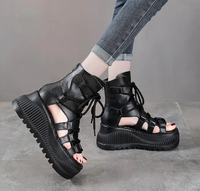 8CM Ethnic Cow Genuine Leather - Ethnic Fashion For Women 评论和价格
