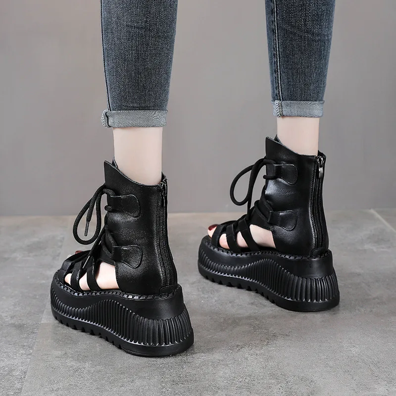 8CM Ethnic Cow Genuine Leather - Ethnic Fashion For Women 评论和价格
