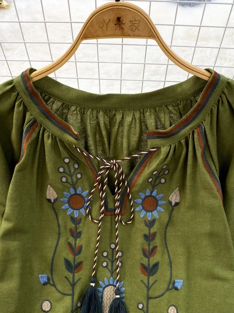 Women Spring Blouse Ethnic Sty - Ethnic Fashion Clothing 评论和价格