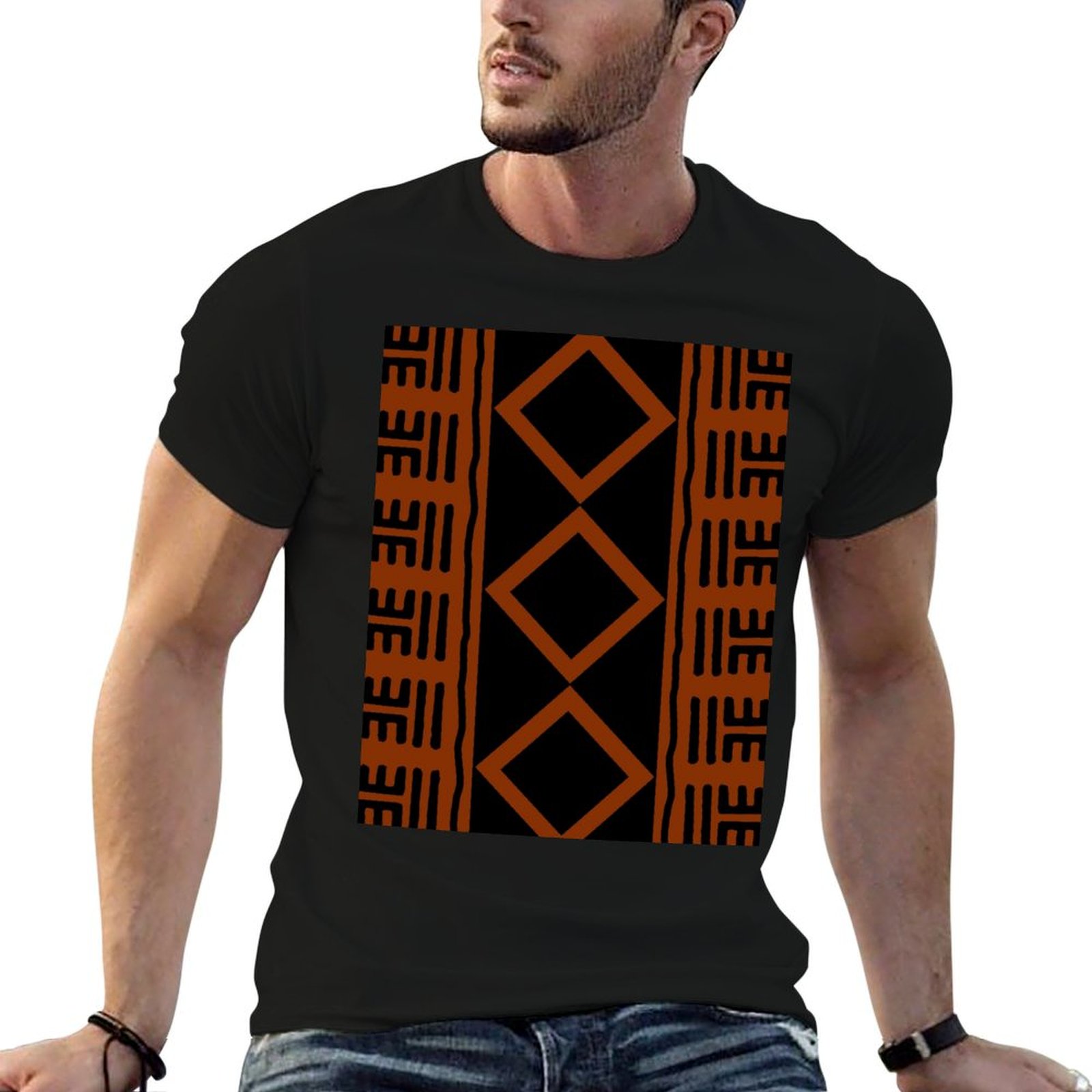 Rust Colored African Mudcloth  - Mudcloth Print Top 评论和价格