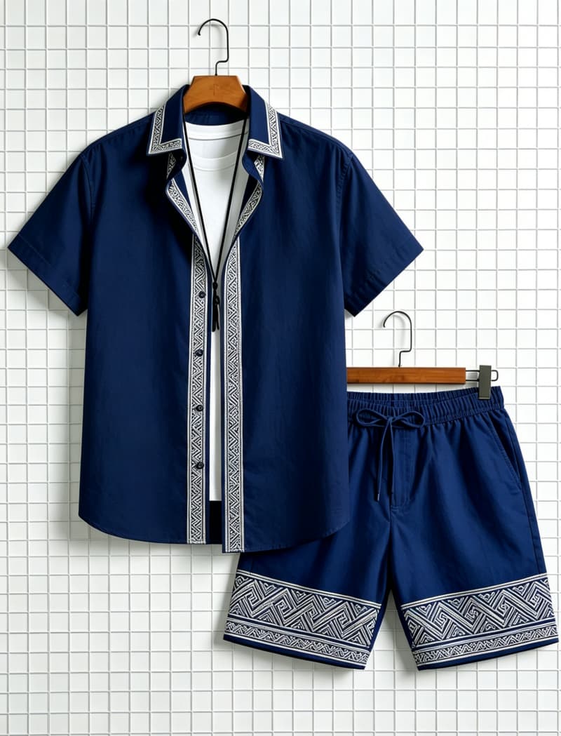 Men's ethnic border printed sh - Ethnic Fashion Clothing 评论和价格