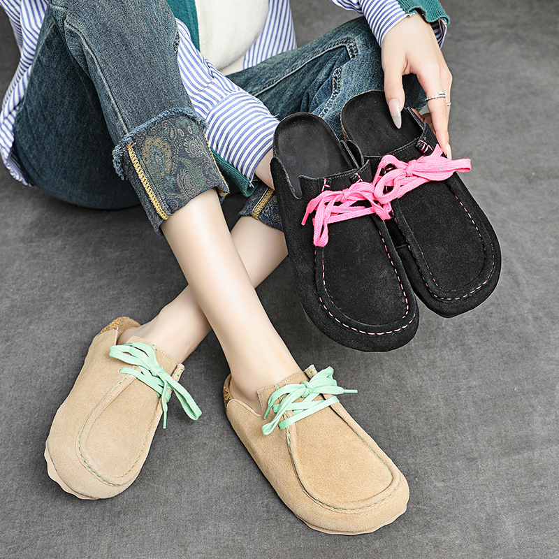 3cm Cow Suede Genuine Leather  - Ethnic Fashion For Women 评论和价格