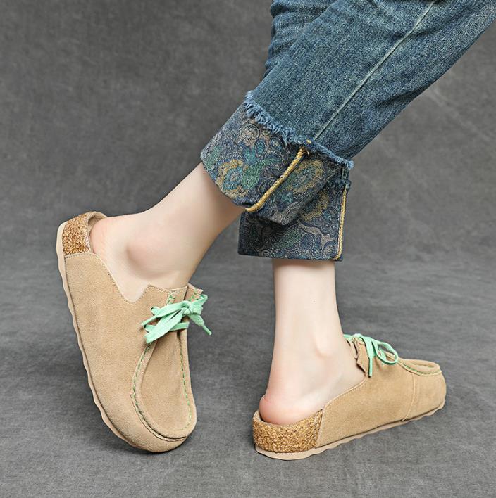 3cm Cow Suede Genuine Leather  - Ethnic Fashion For Women 评论和价格