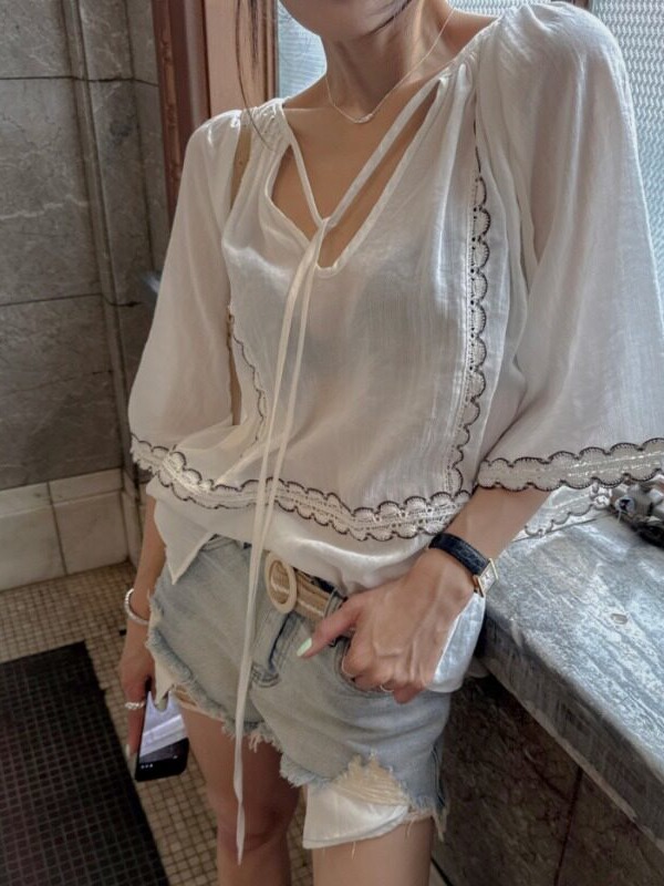 Korean Style Patchwork Lace-Up - Ethnic Fusion Fashion 评论和价格