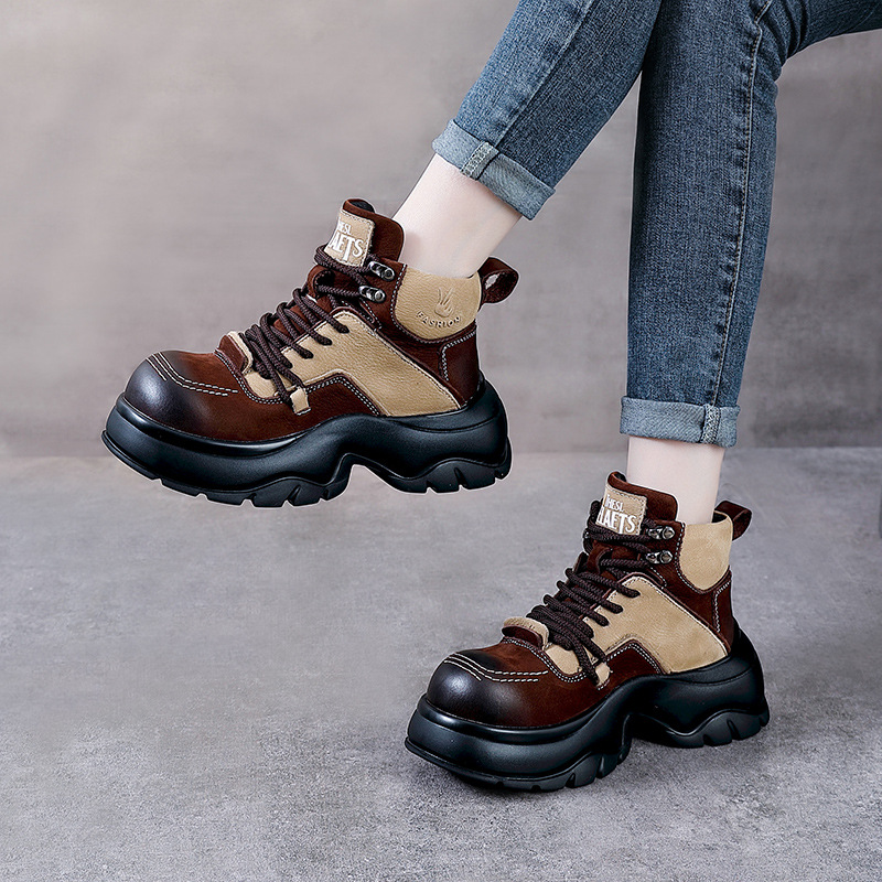 6cm Genuine Leather Wedge Fash - The Ethnic Fashion 评论和价格