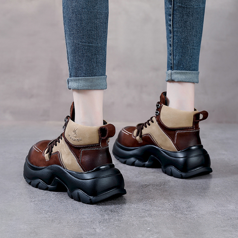 6cm Genuine Leather Wedge Fash - The Ethnic Fashion 评论和价格