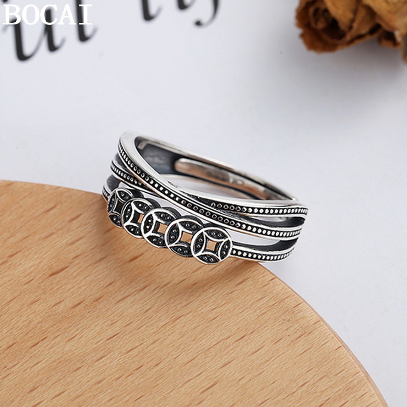 BOCAI New S925 Silver Jewelry  - Ethnic Fashion Co In 评论和价格